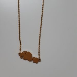 Elephant gold tone fashion necklace